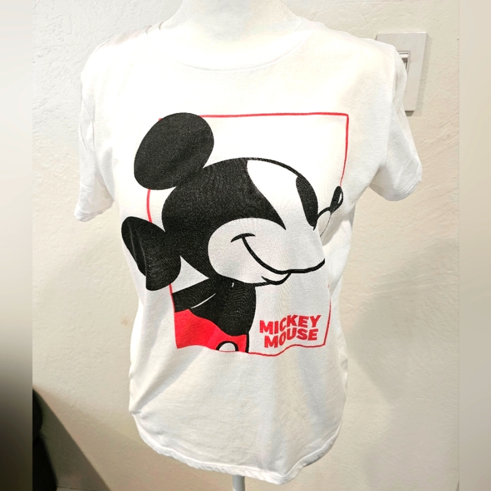 Mickey Mouse Women's Top White Size Small GUC